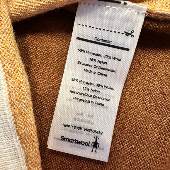 Smartwool Shadow Pine Colorblock Sweater Honey Gold Natural Donegal Size Medium - Picture 3 of 6